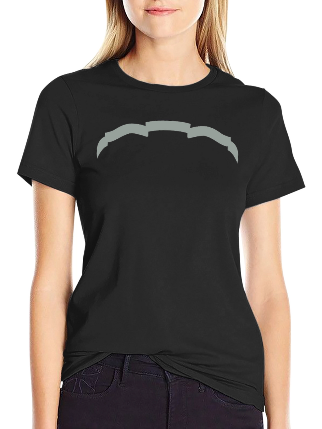 Modern Graphic Tee - Abstract Design Black Cotton Casual