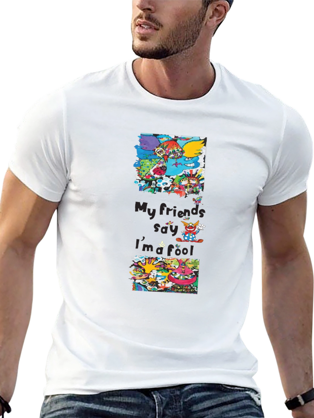 Cartoon Character Graphic Print Black T-Shirt