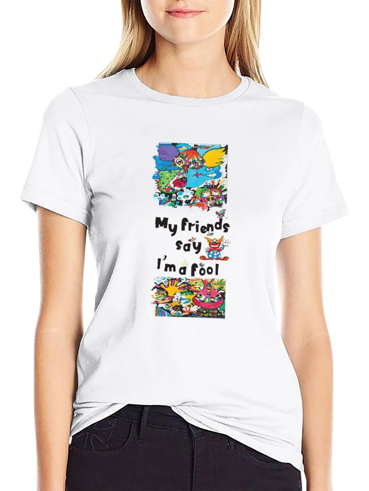 Cartoon Character Graphic Print Black T-Shirt