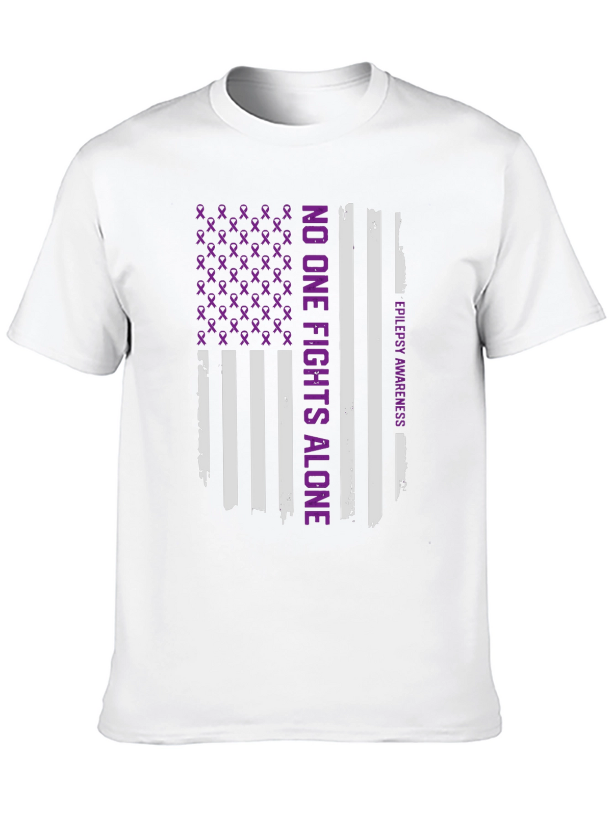 Epilepsy Awareness T-Shirt: No One Fights Alone