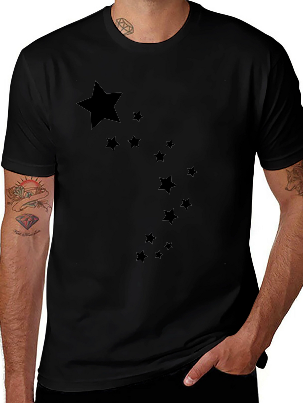 Starry Night Tee - Mens Black Graphic T-Shirt