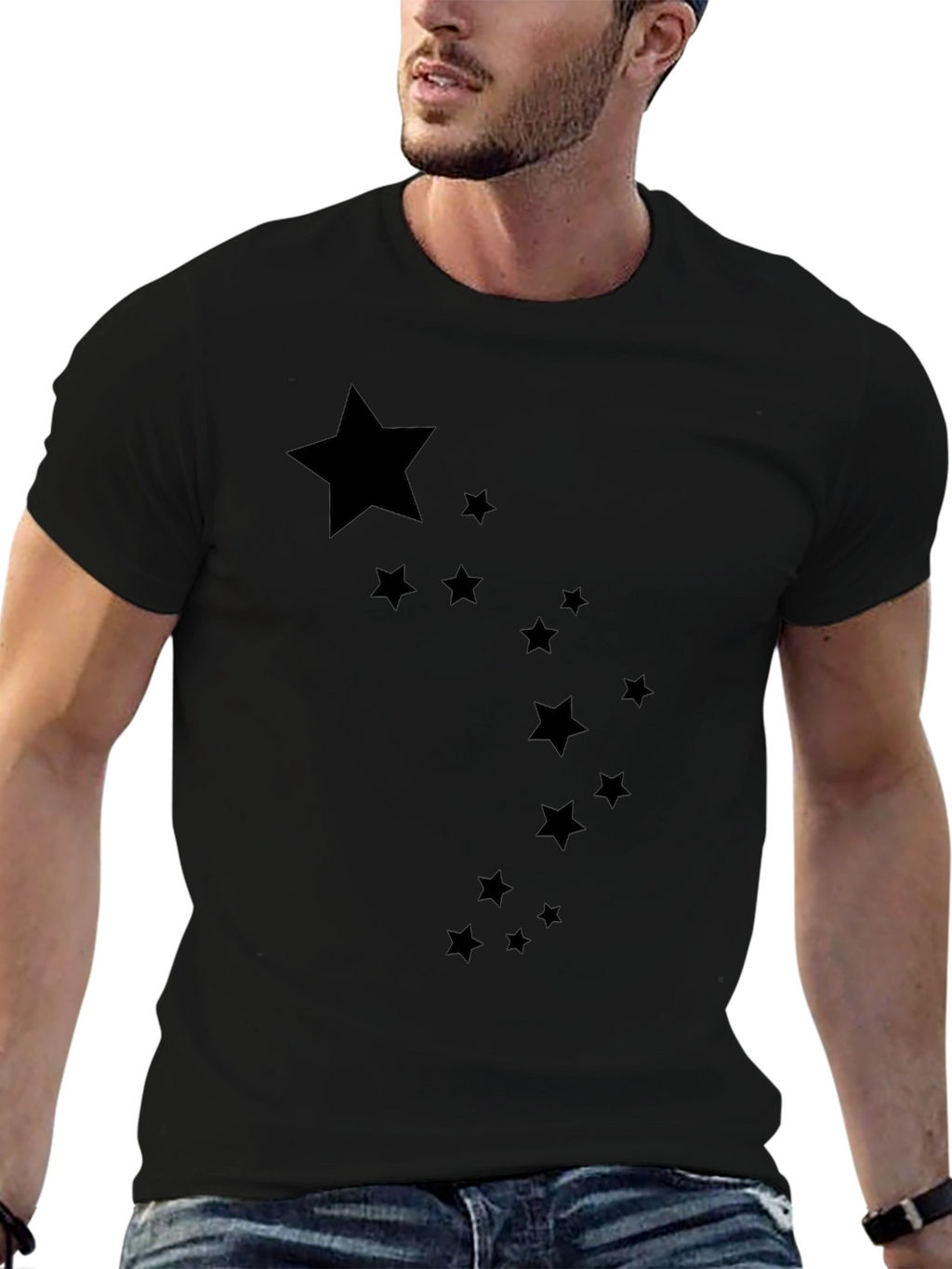 Starry Night Tee - Mens Black Graphic T-Shirt