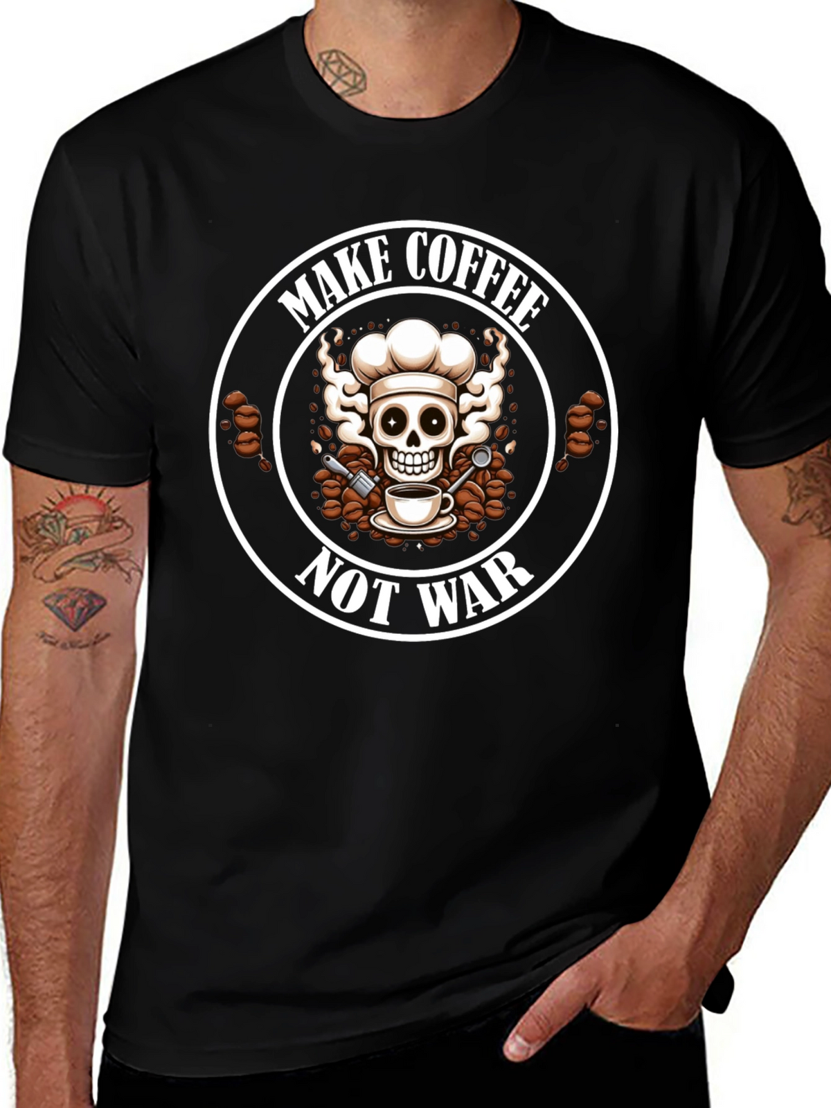 Make Coffee Not War Graphic T-Shirt