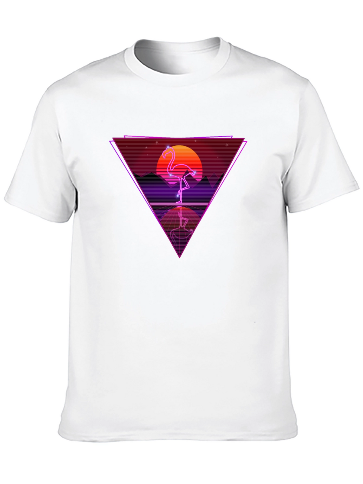 Retro Flamingo T-Shirt - Synthwave Design