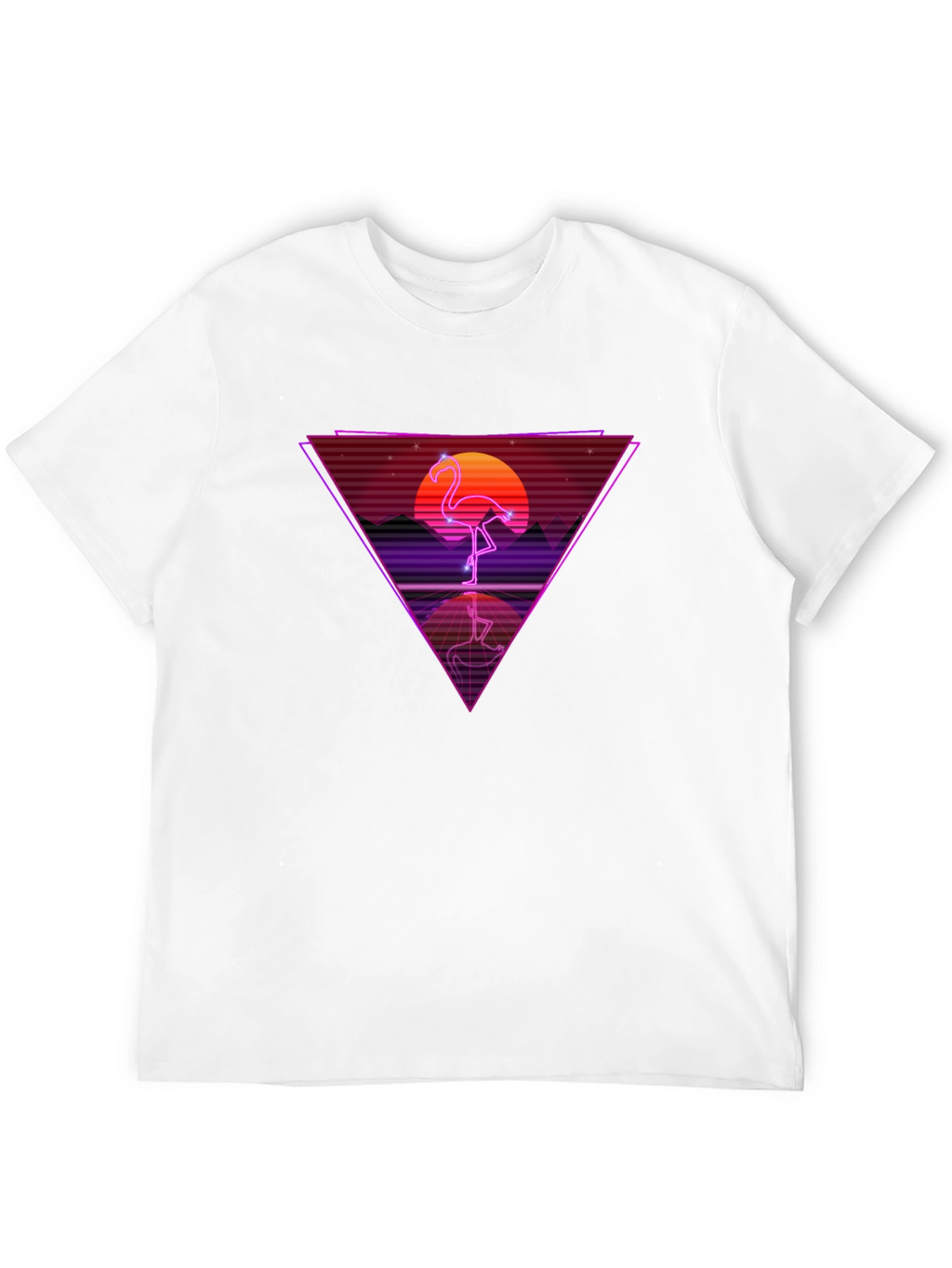 Retro Flamingo T-Shirt - Synthwave Design