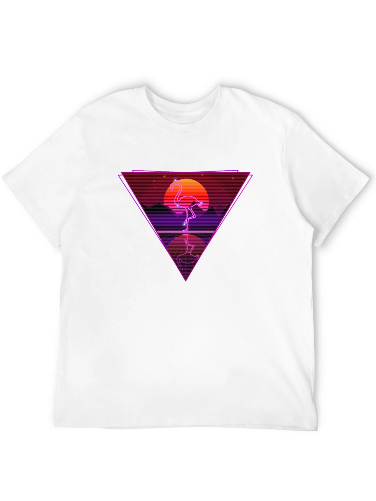 Retro Flamingo T-Shirt - Synthwave Design