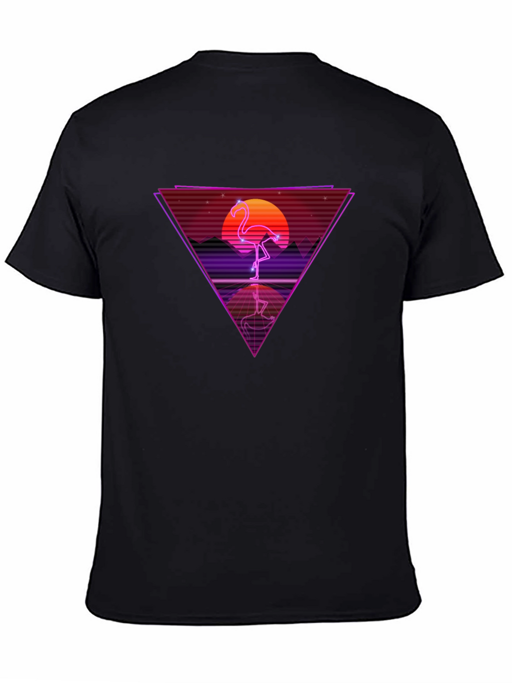 Retro Flamingo T-Shirt - Synthwave Design