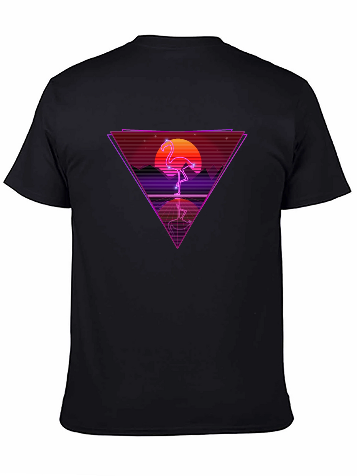 Retro Flamingo T-Shirt - Synthwave Design