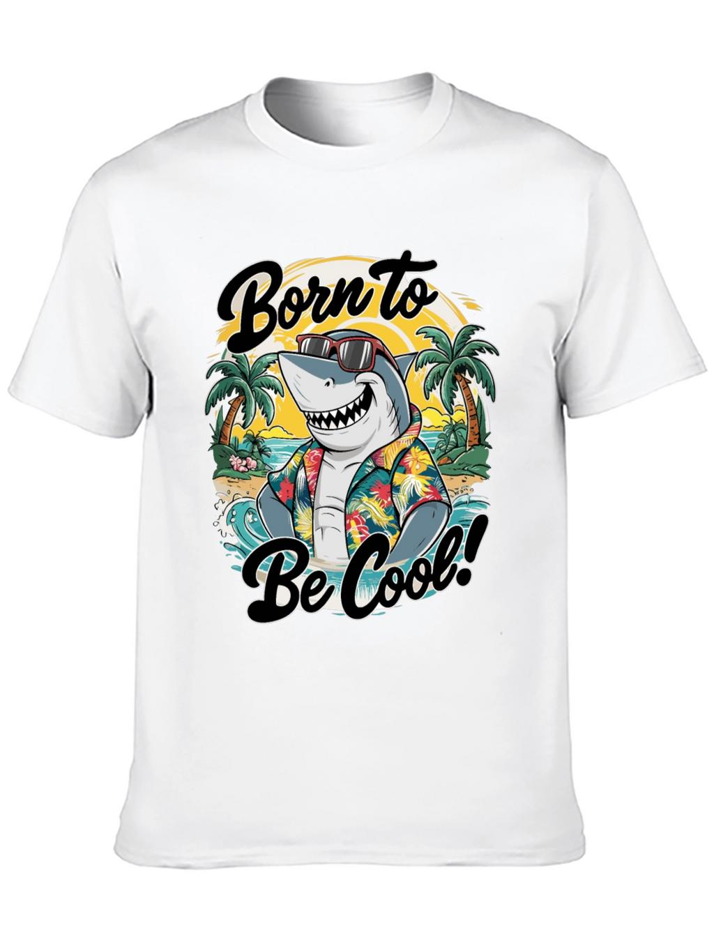 Born to Be Cool Shark Graphic T-Shirt