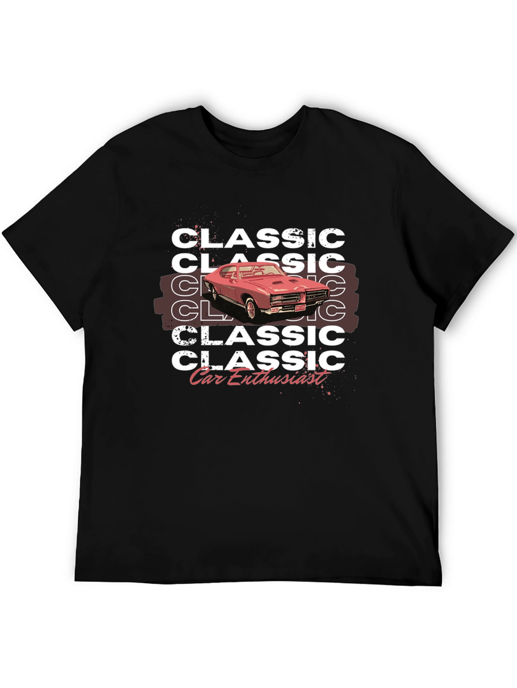 Classic Car Enthusiast Graphic Tee - Black