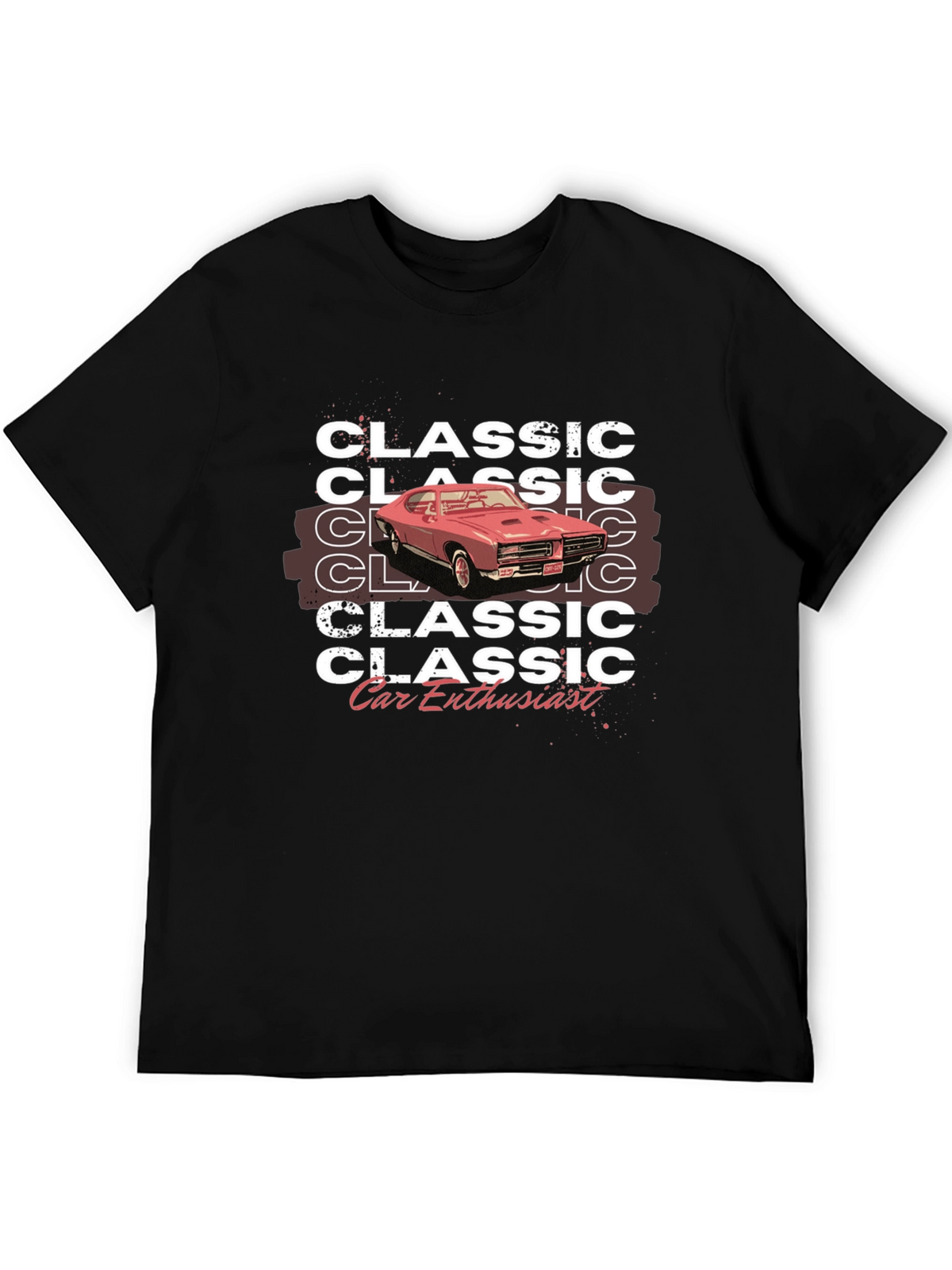 Classic Car Enthusiast Graphic Tee - Black