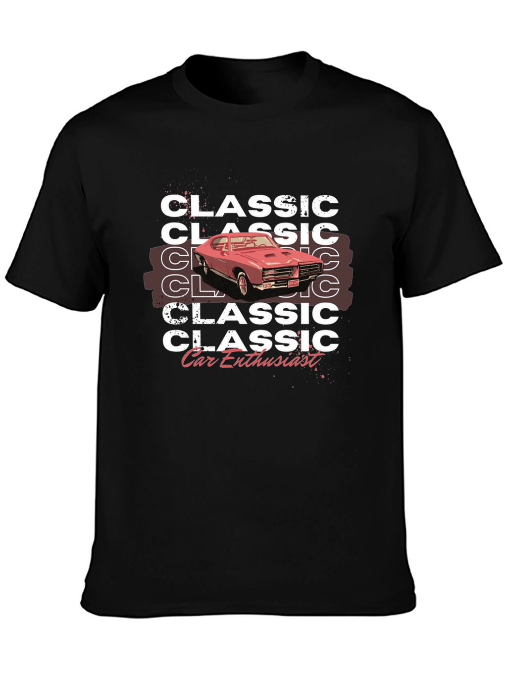 Classic Car Enthusiast Graphic Tee - Black
