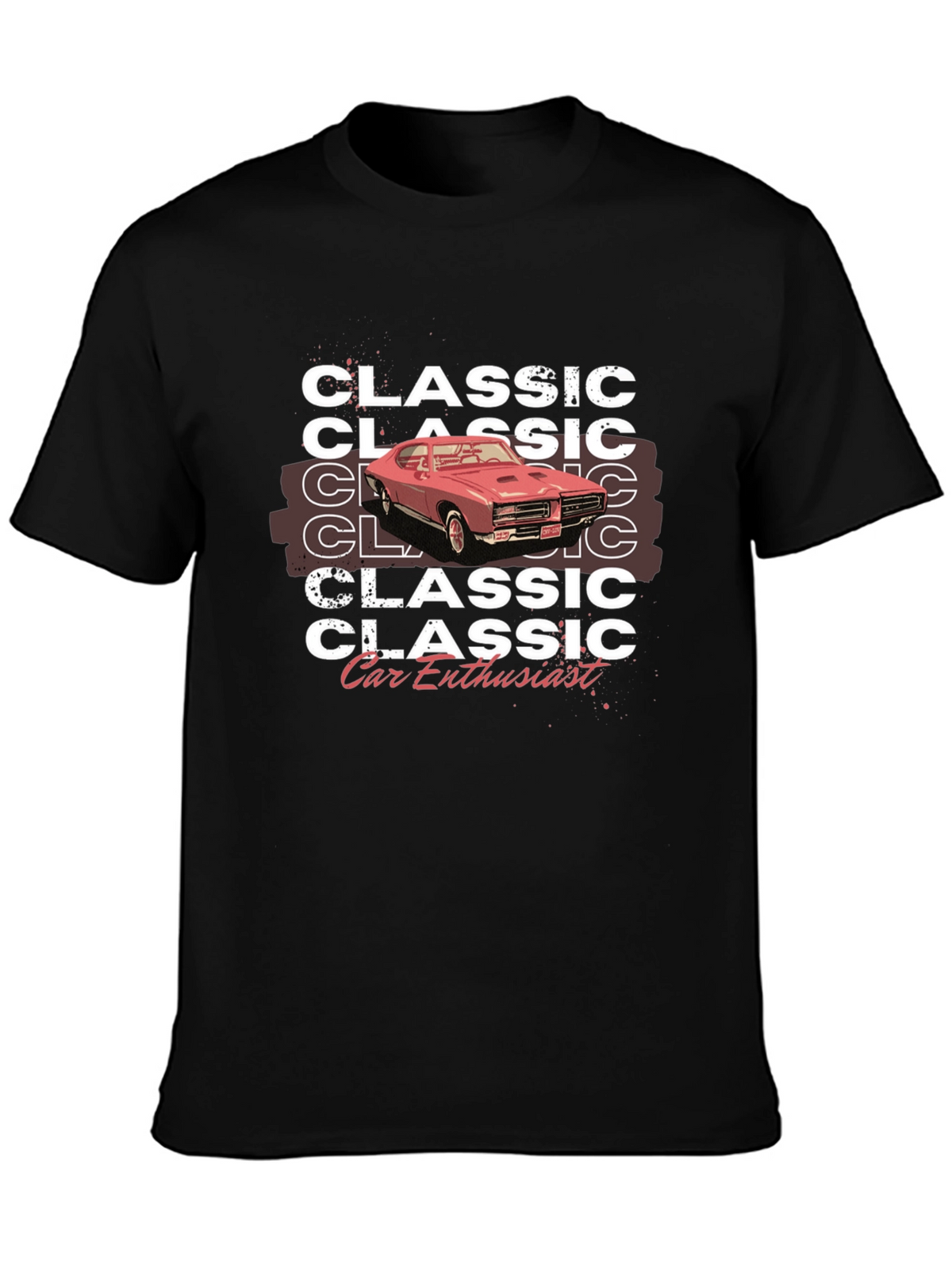Classic Car Enthusiast Graphic Tee - Black