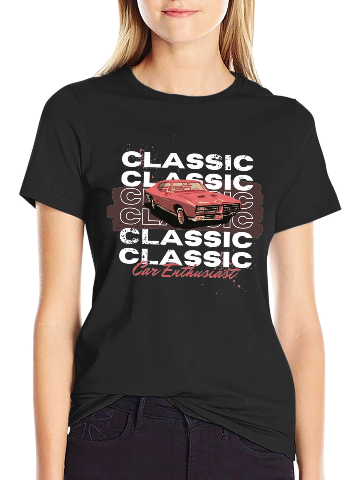 Classic Car Enthusiast Graphic Tee - Black
