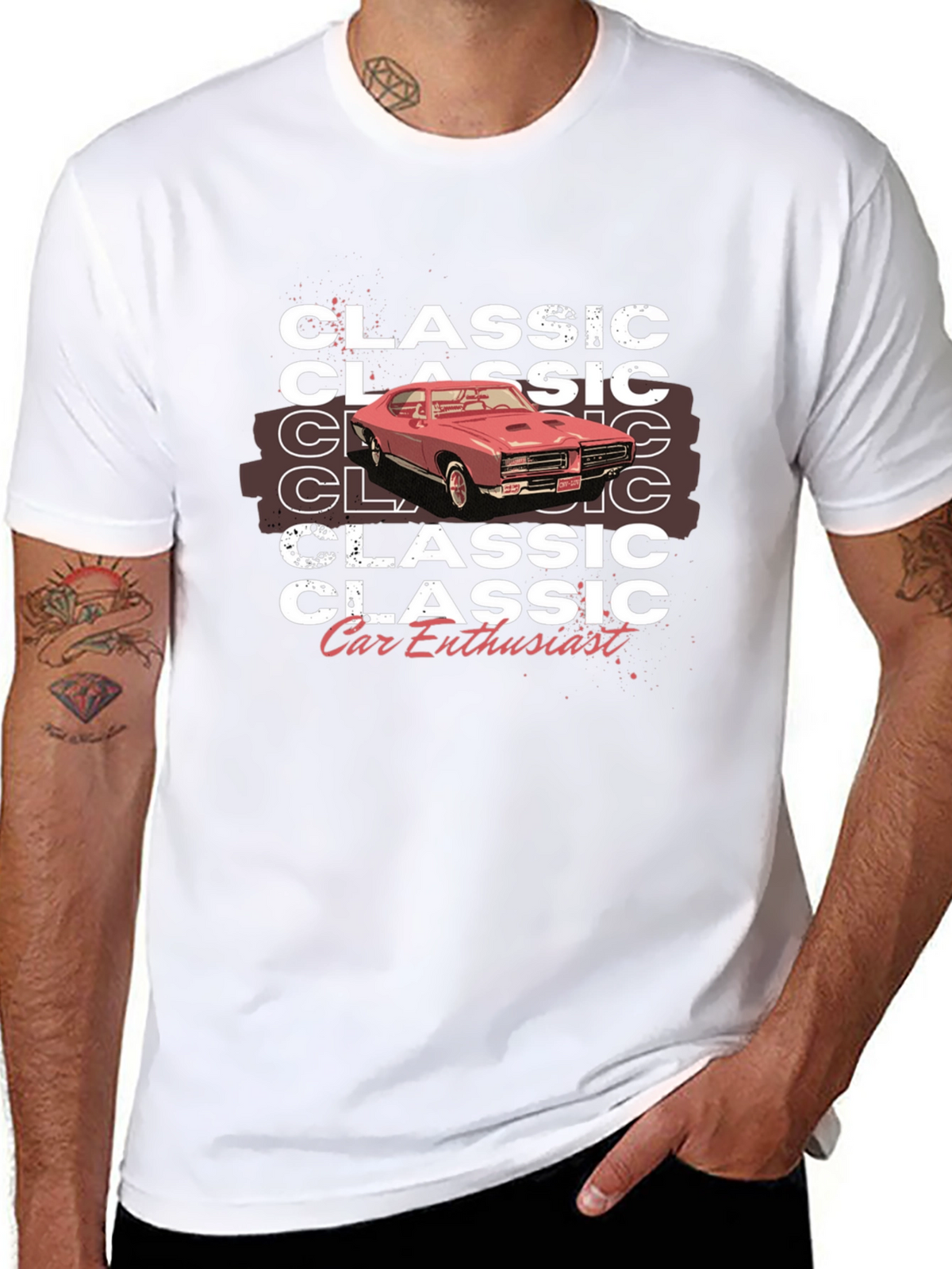 Classic Car Enthusiast Graphic Tee - Black