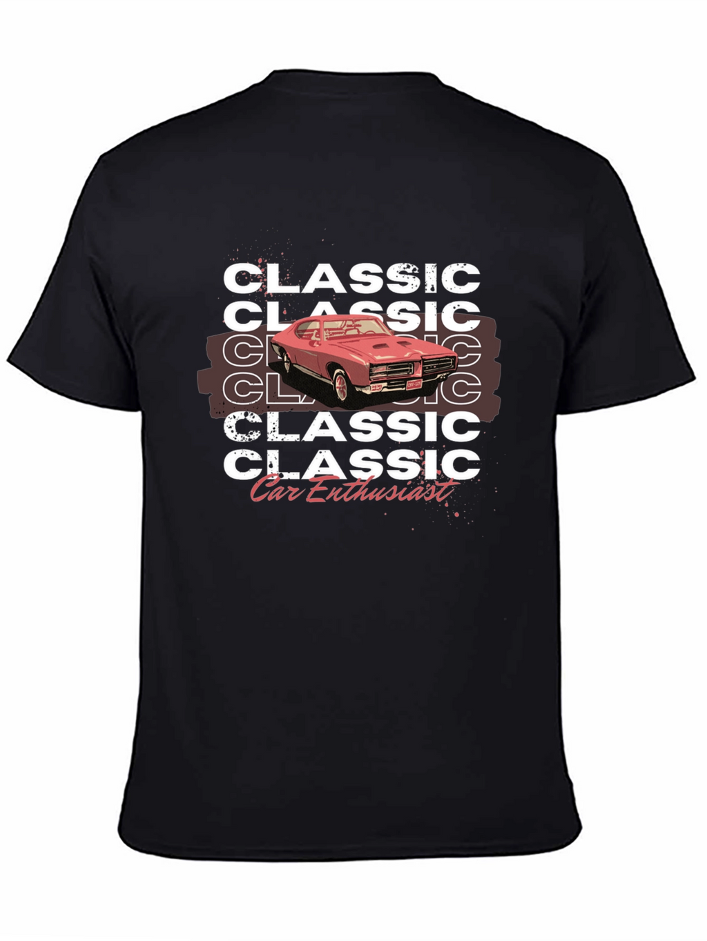 Classic Car Enthusiast Graphic Tee - Black