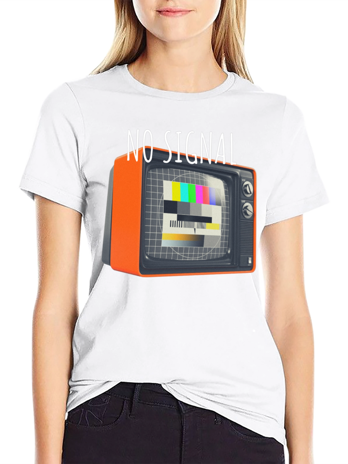 No Signal Retro TV Graphic Tee - Black