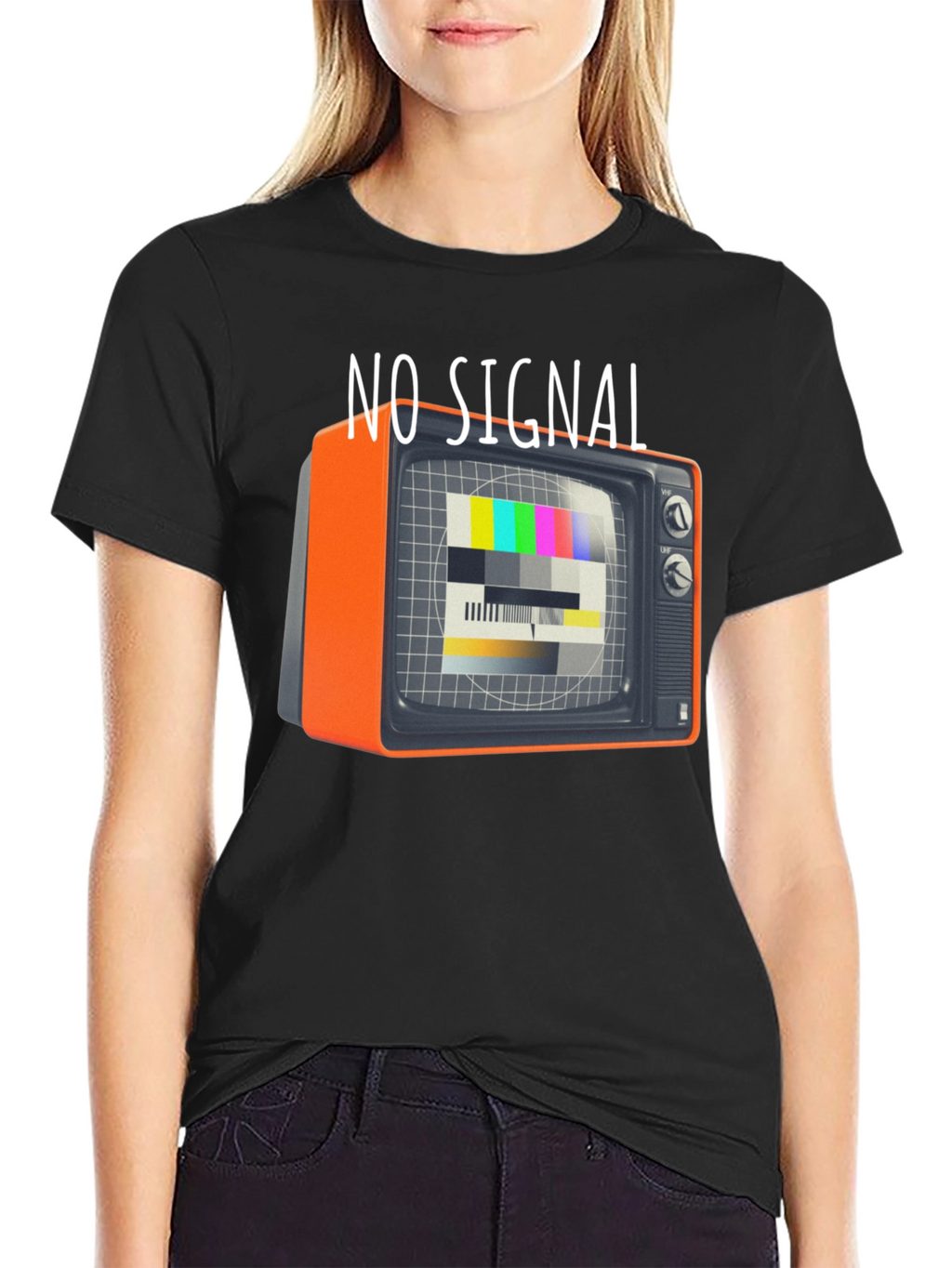 No Signal Retro TV Graphic Tee - Black