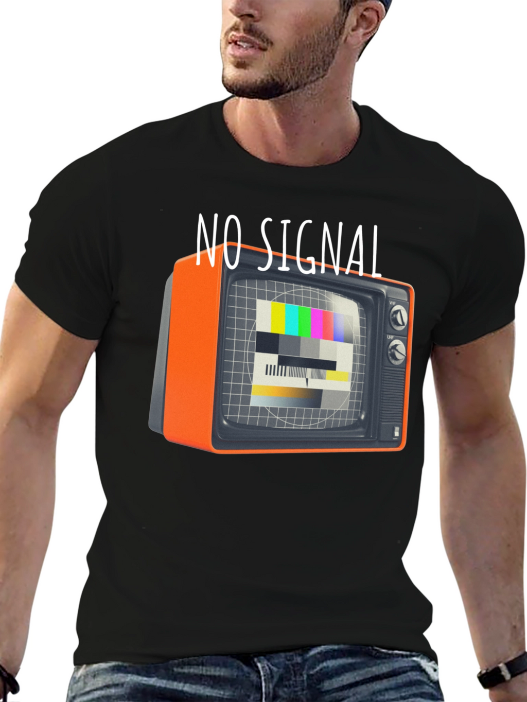 No Signal Retro TV Graphic Tee - Black