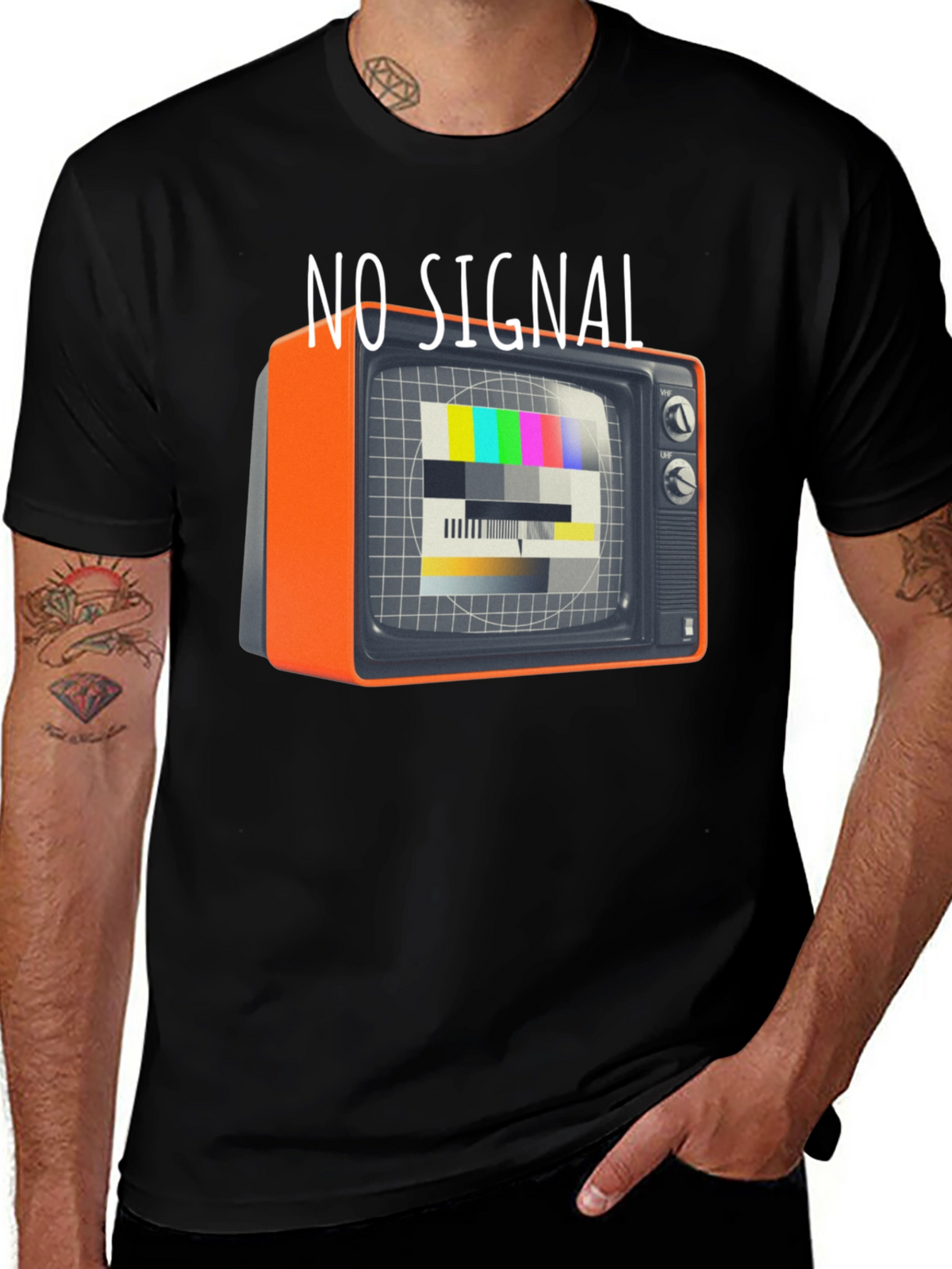 No Signal Retro TV Graphic Tee - Black