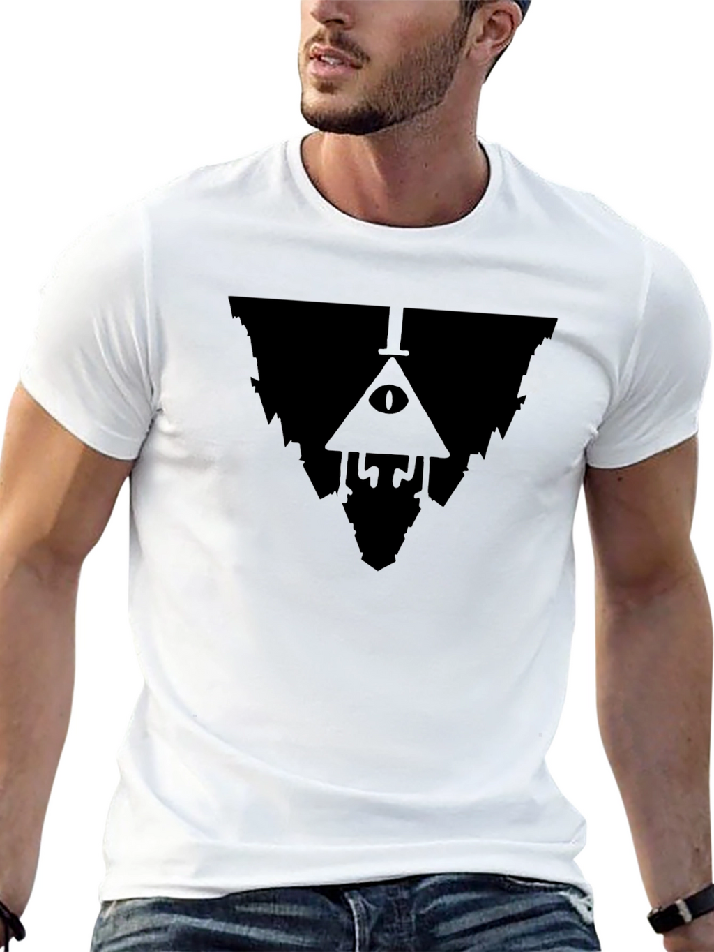 Mystic Triangle Graphic Tee - Stylish Black Shirt