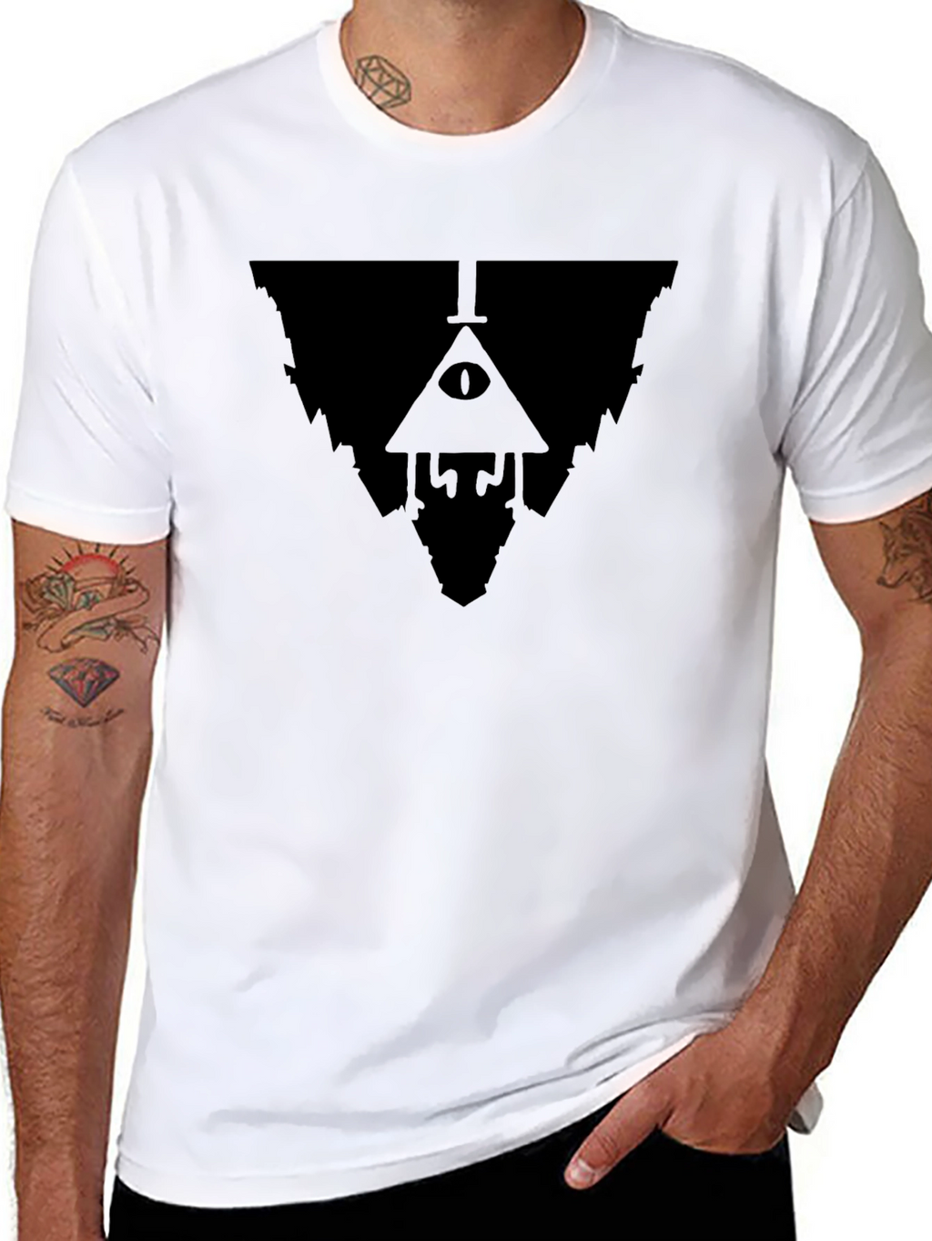 Mystic Triangle Graphic Tee - Stylish Black Shirt
