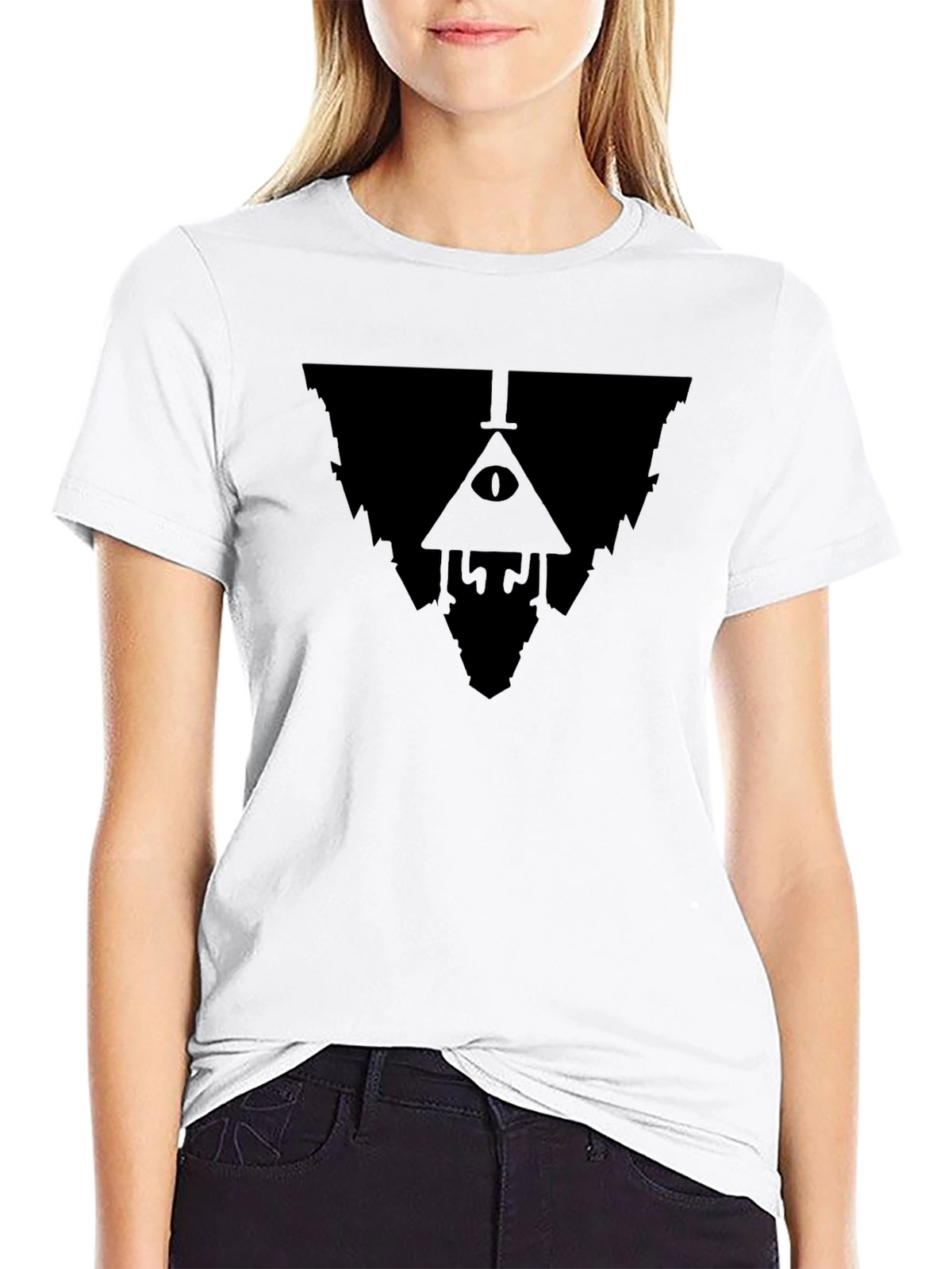 Mystic Triangle Graphic Tee - Stylish Black Shirt