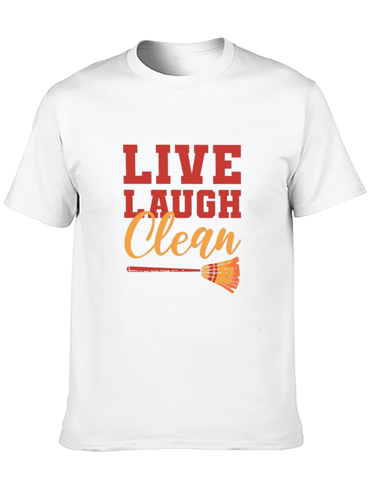 Live Laugh Clean Graphic Black T-Shirt