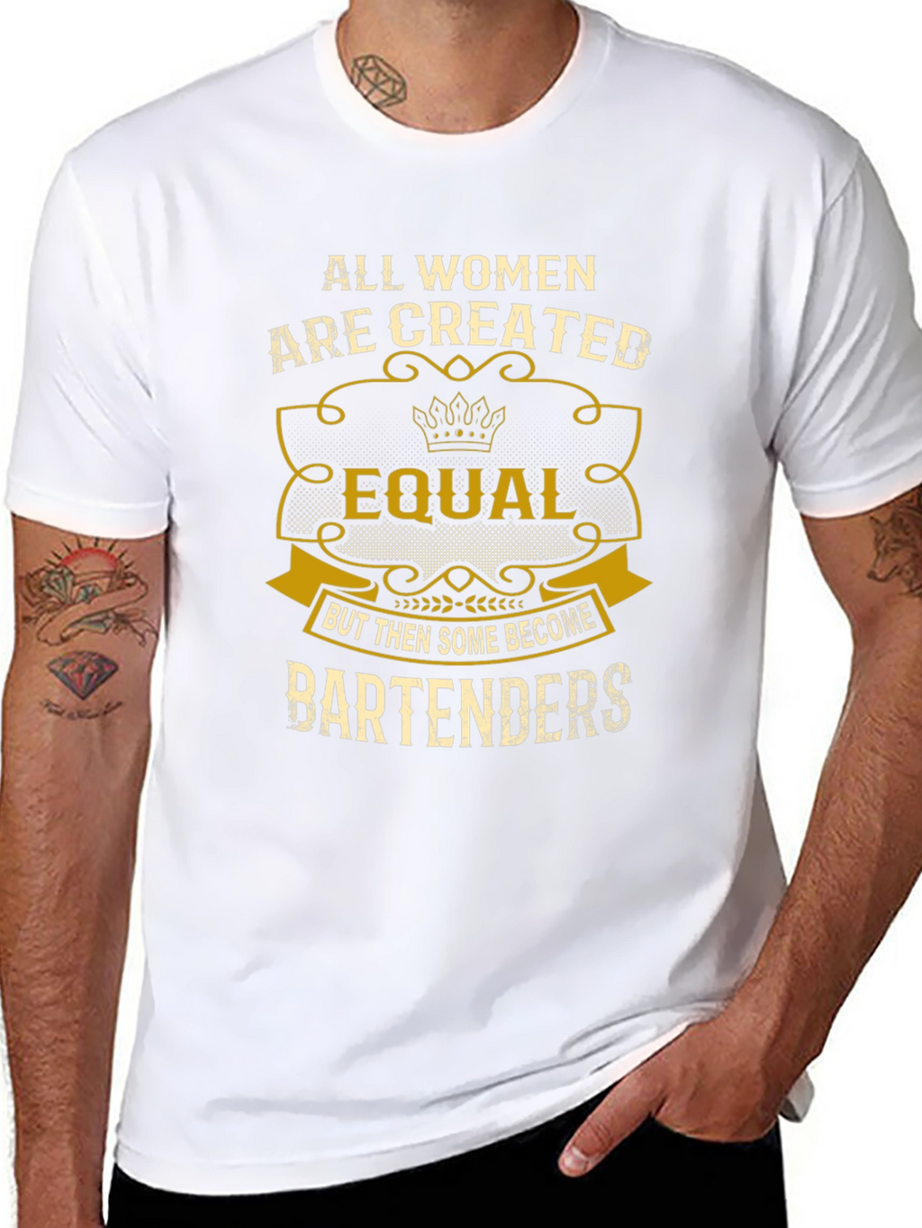 All Women Equal Bartender Black T-Shirt