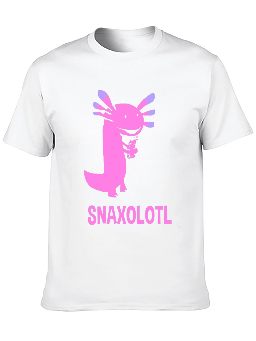 Snaxolotl Black T-Shirt - Funny Axolotl Snack Design