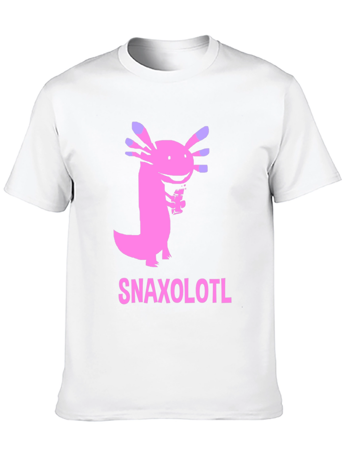 Snaxolotl Black T-Shirt - Funny Axolotl Snack Design