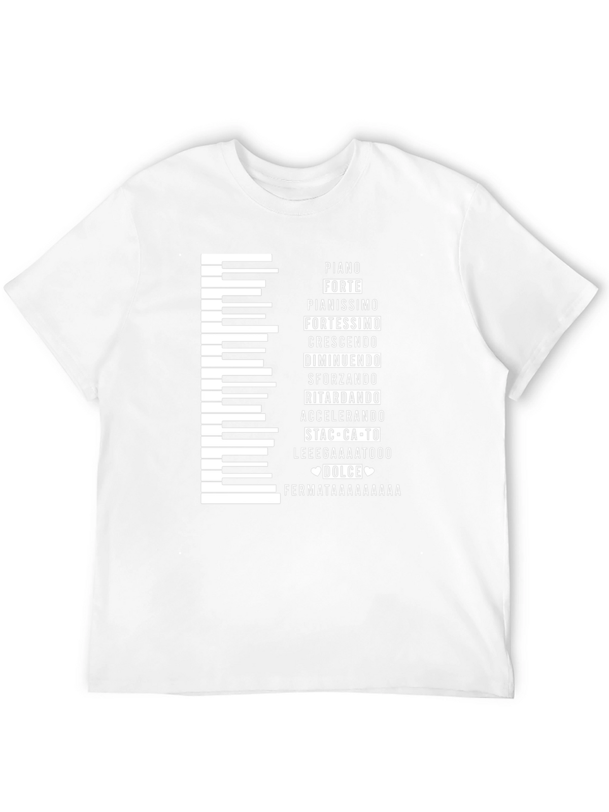 Musical Expression T-Shirt - Piano Keys & Italian Terms