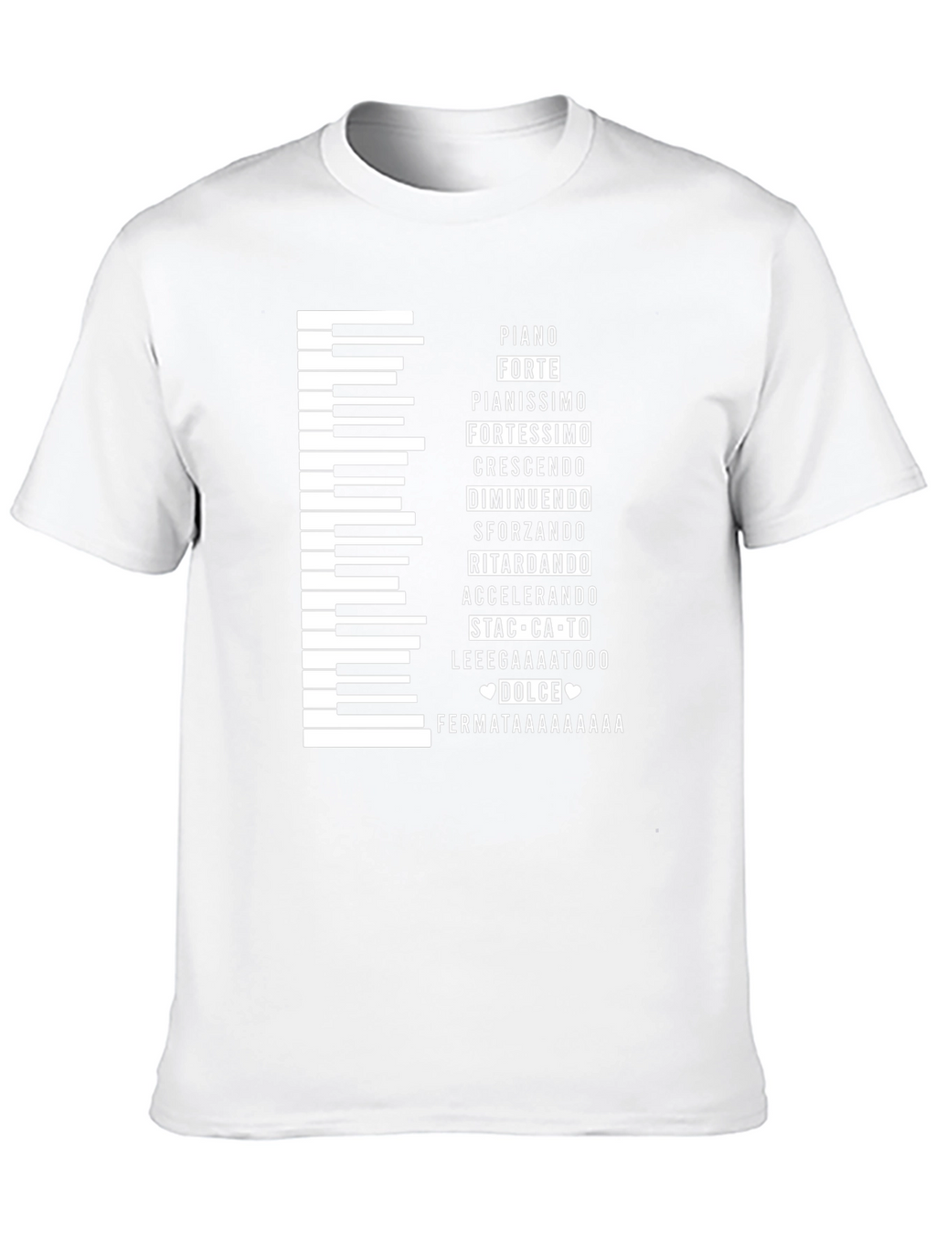 Musical Expression T-Shirt - Piano Keys & Italian Terms