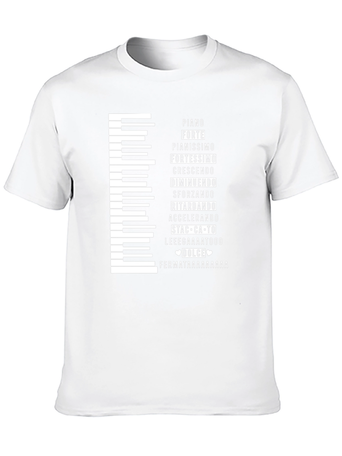 Musical Expression T-Shirt - Piano Keys & Italian Terms