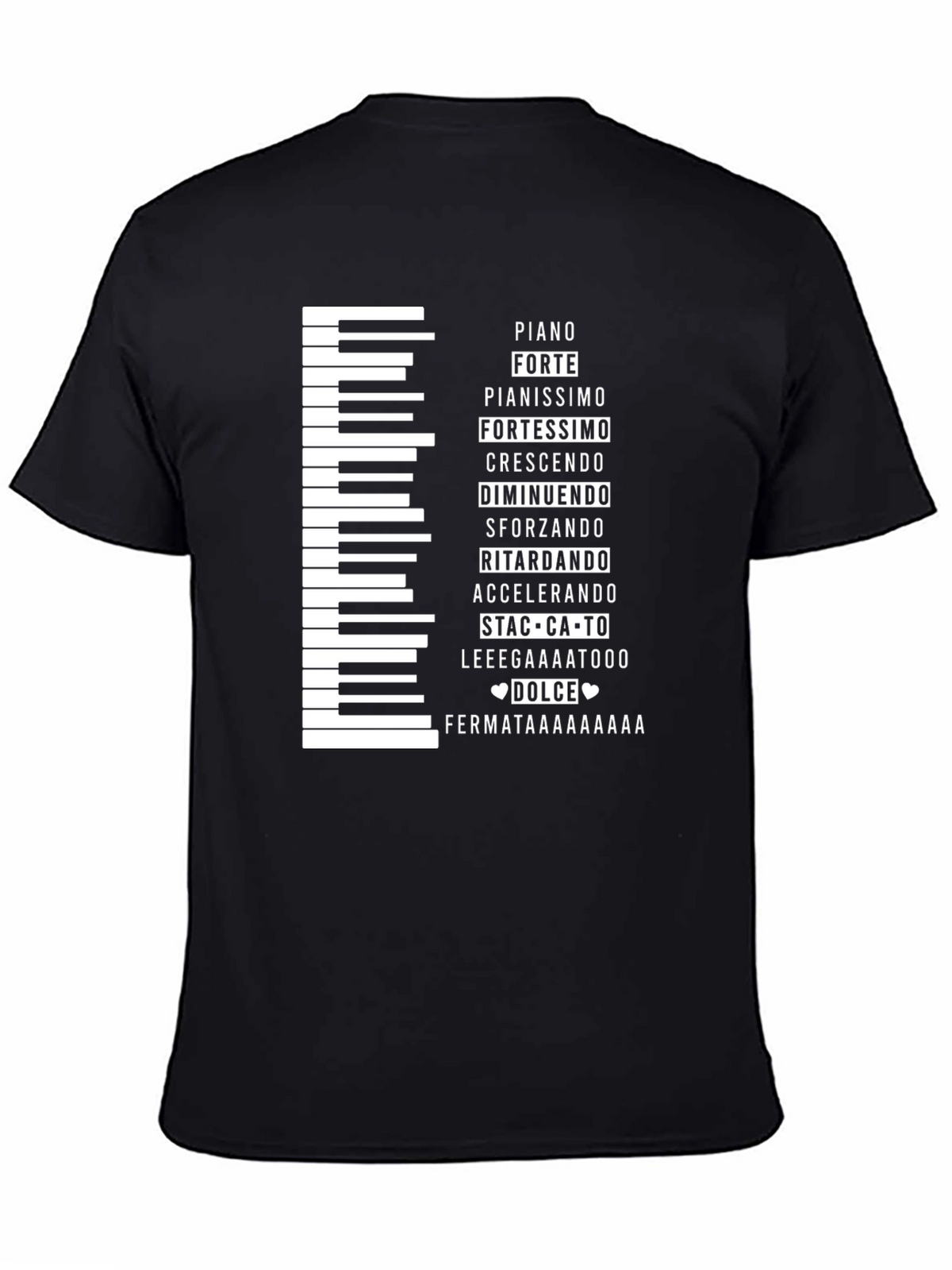 Musical Expression T-Shirt - Piano Keys & Italian Terms