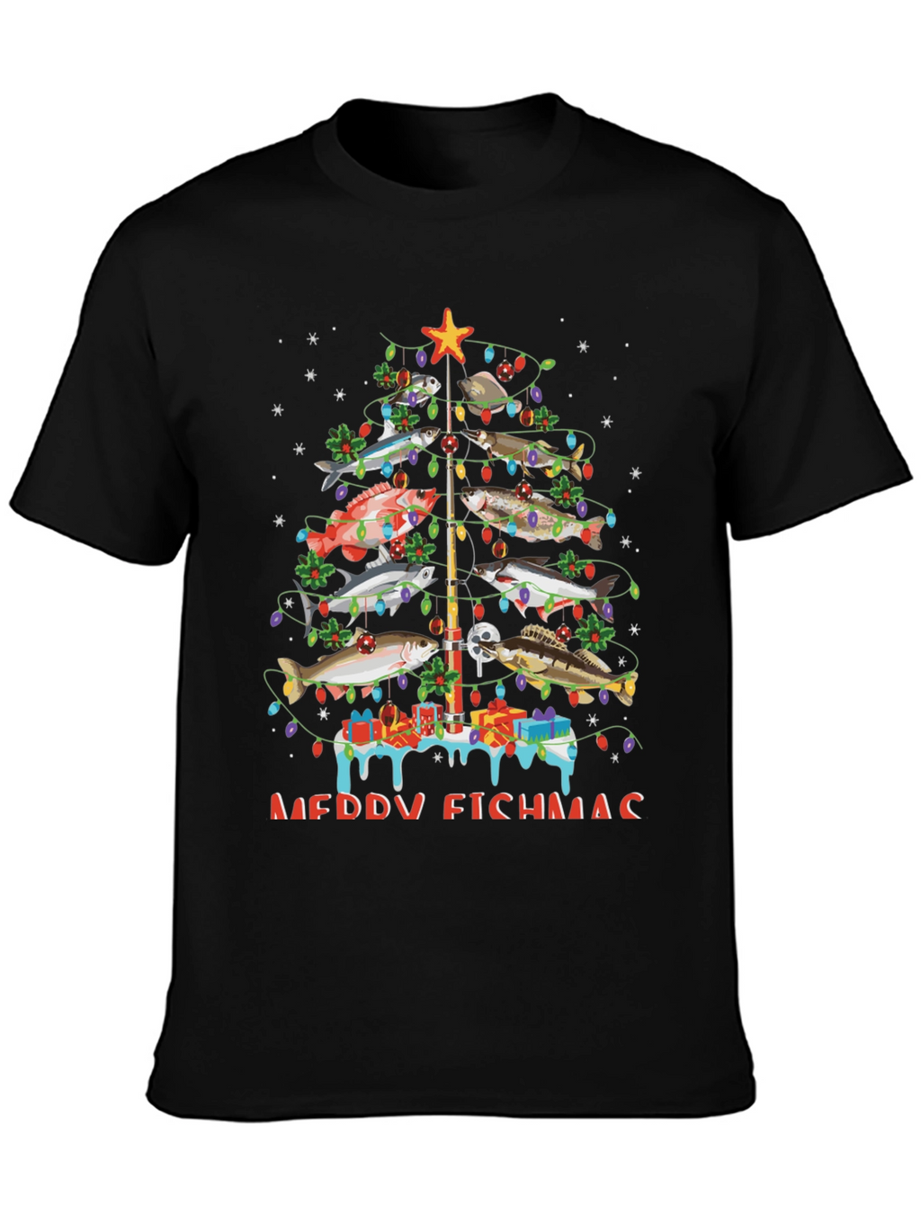 Merry Fishmas Christmas Tree T-Shirt