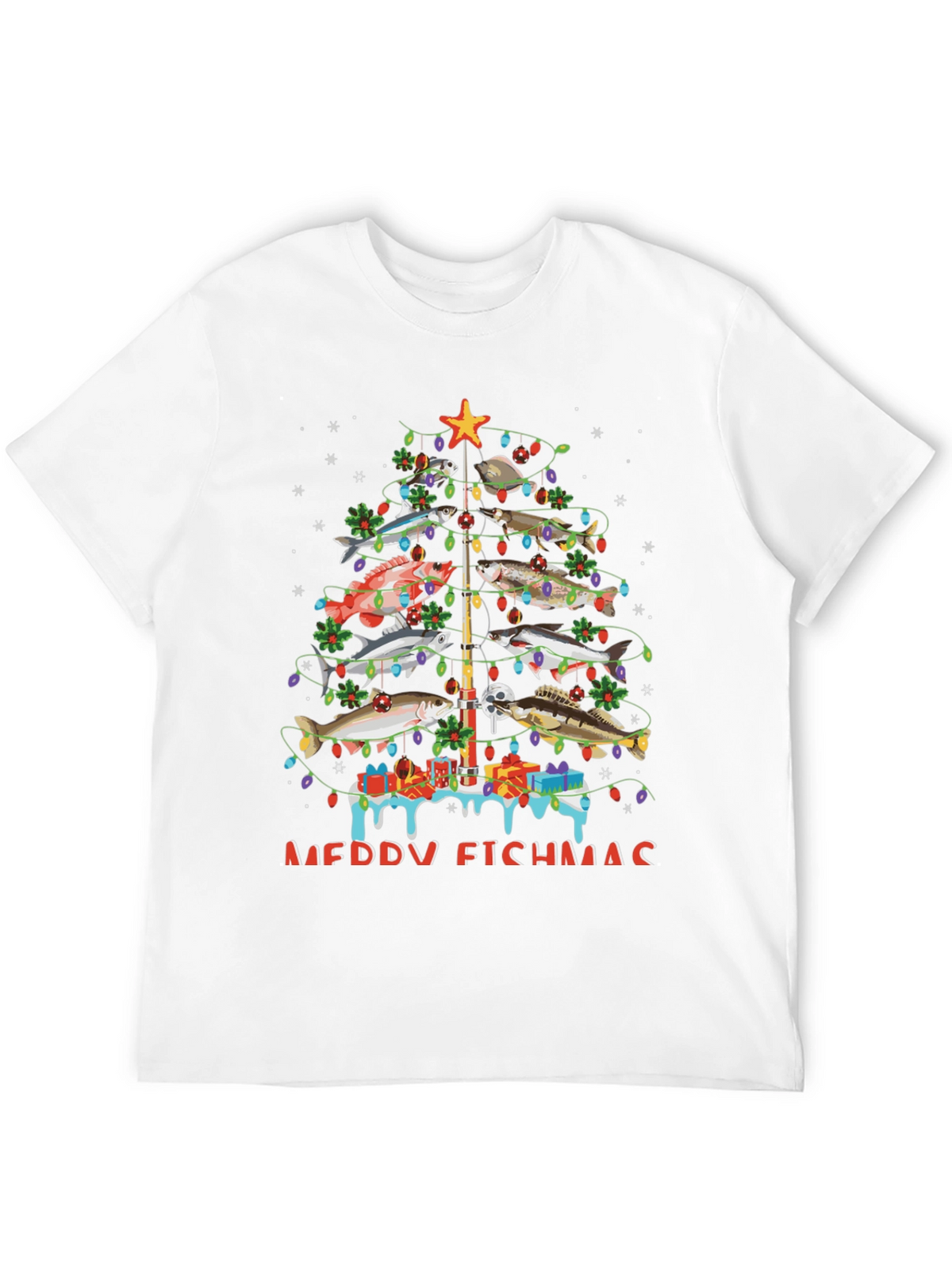 Merry Fishmas Christmas Tree T-Shirt