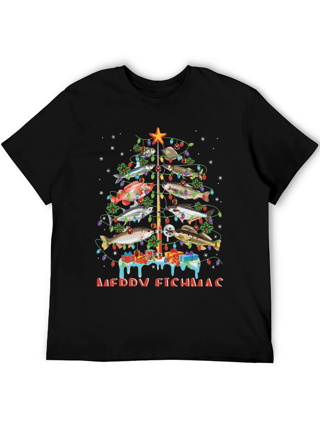 Merry Fishmas Christmas Tree T-Shirt