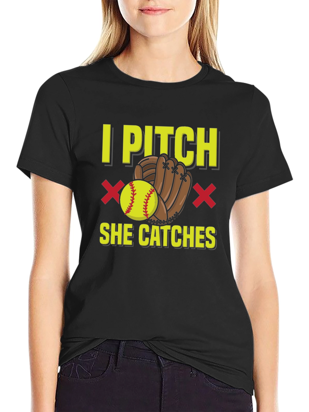 I Pitch She Catches Graphic T-Shirt