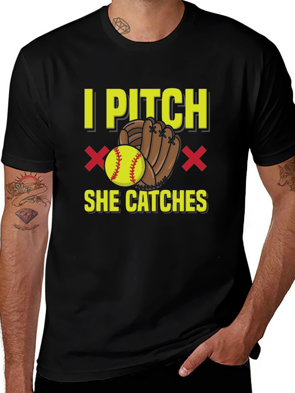 I Pitch She Catches Graphic T-Shirt
