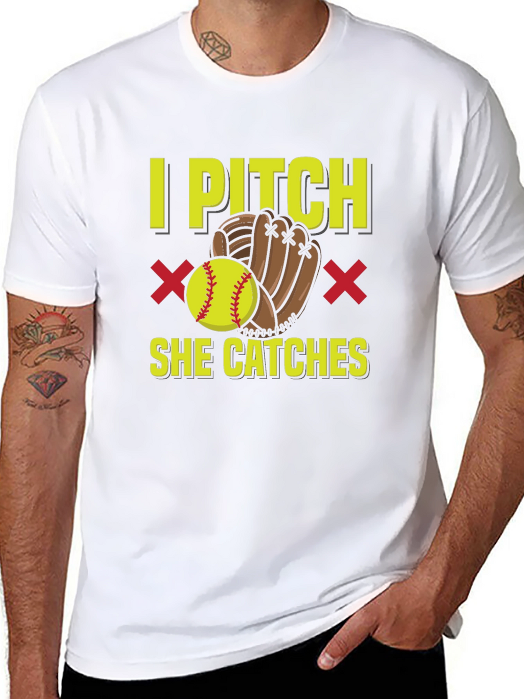I Pitch She Catches Graphic T-Shirt