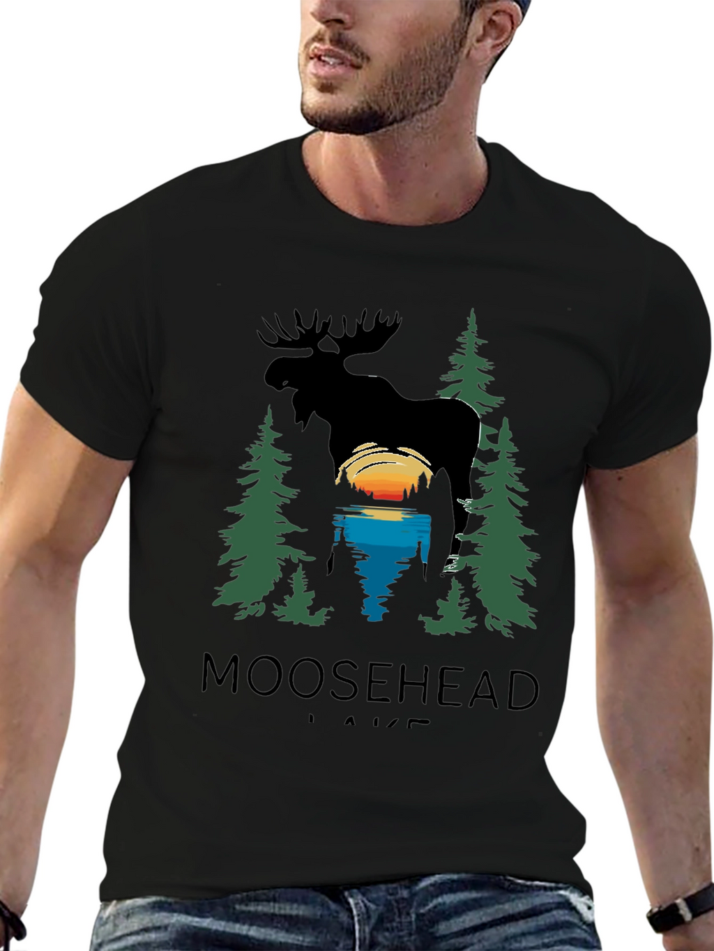 Moosehead Lake Graphic T-Shirt - Nature Scene Tee