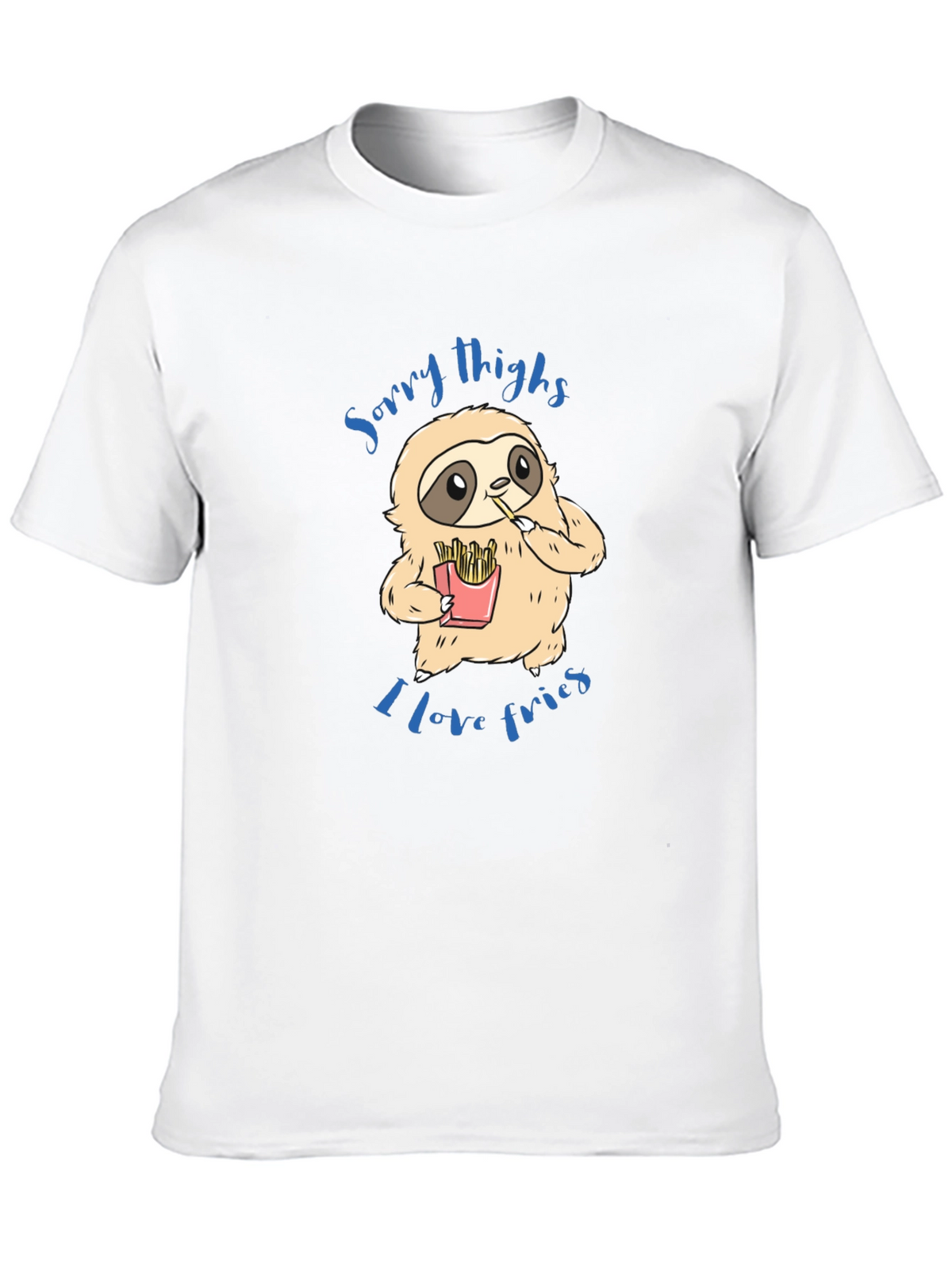 Sloth Sorry Thighs I Love Fries Graphic T-Shirt