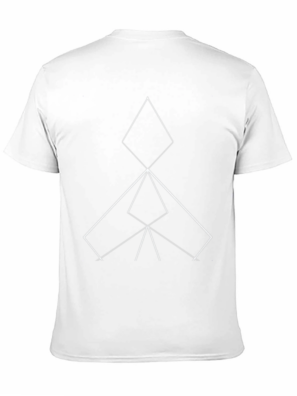 Geometric Line Art Black T-Shirt