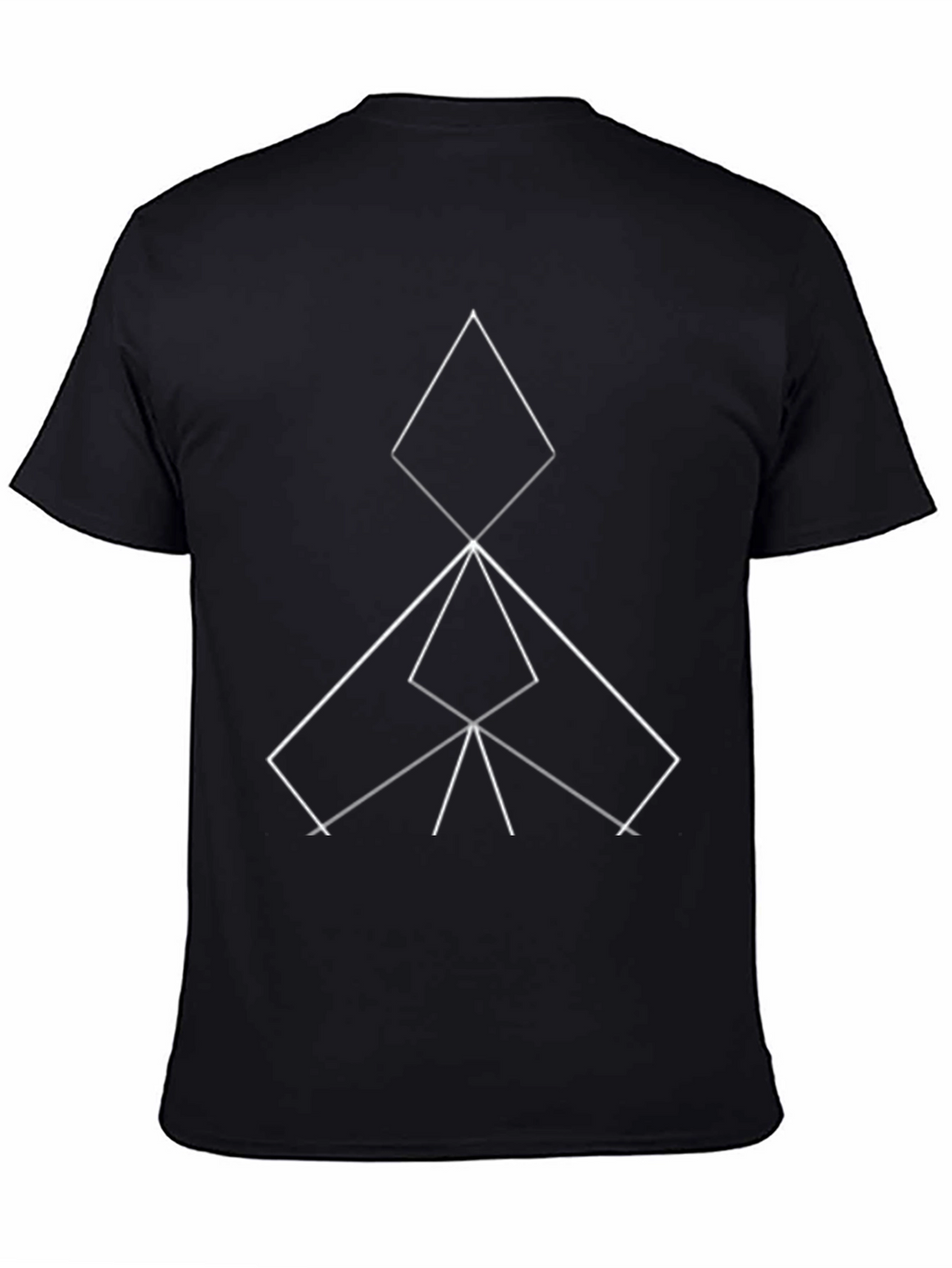 Geometric Line Art Black T-Shirt