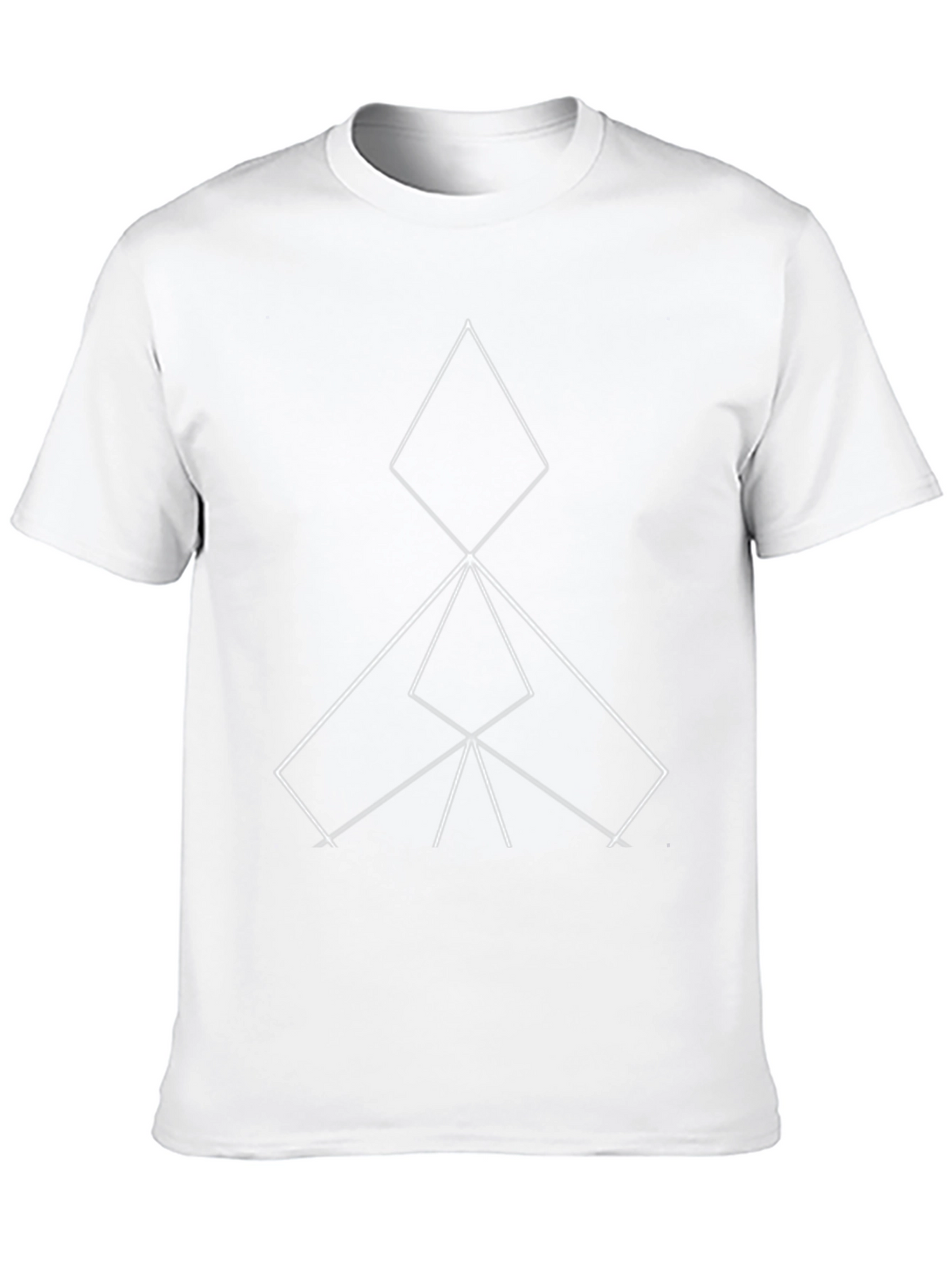 Geometric Line Art Black T-Shirt