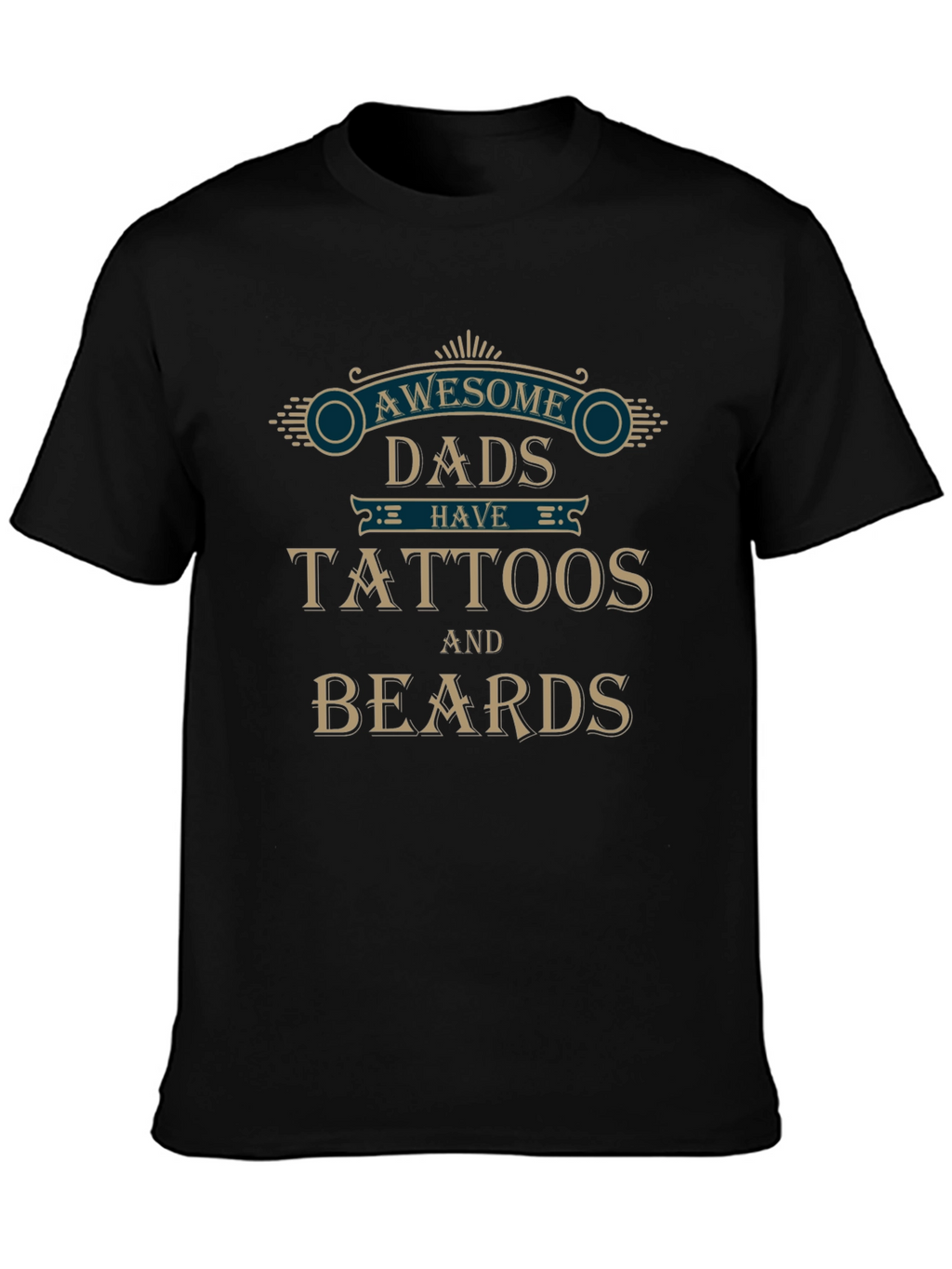 Awesome Dads Tattoos & Beards Graphic T-Shirt