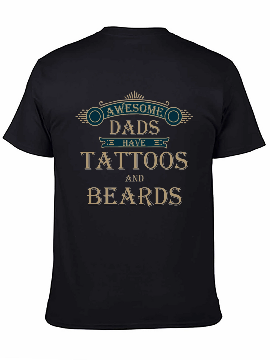 Awesome Dads Tattoos & Beards Graphic T-Shirt