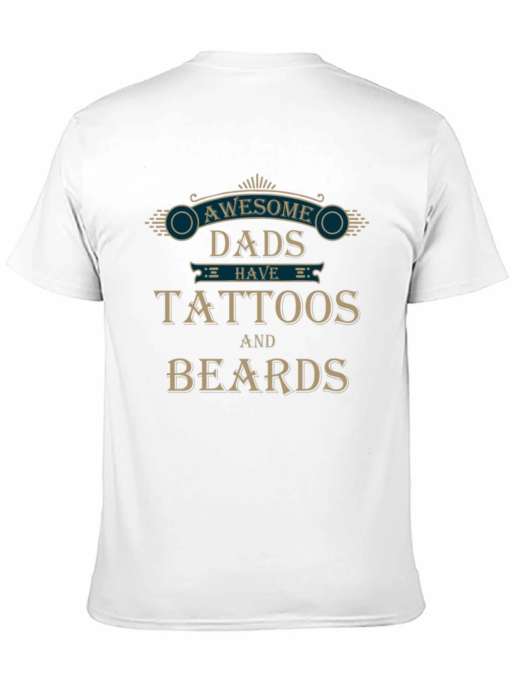 Awesome Dads Tattoos & Beards Graphic T-Shirt
