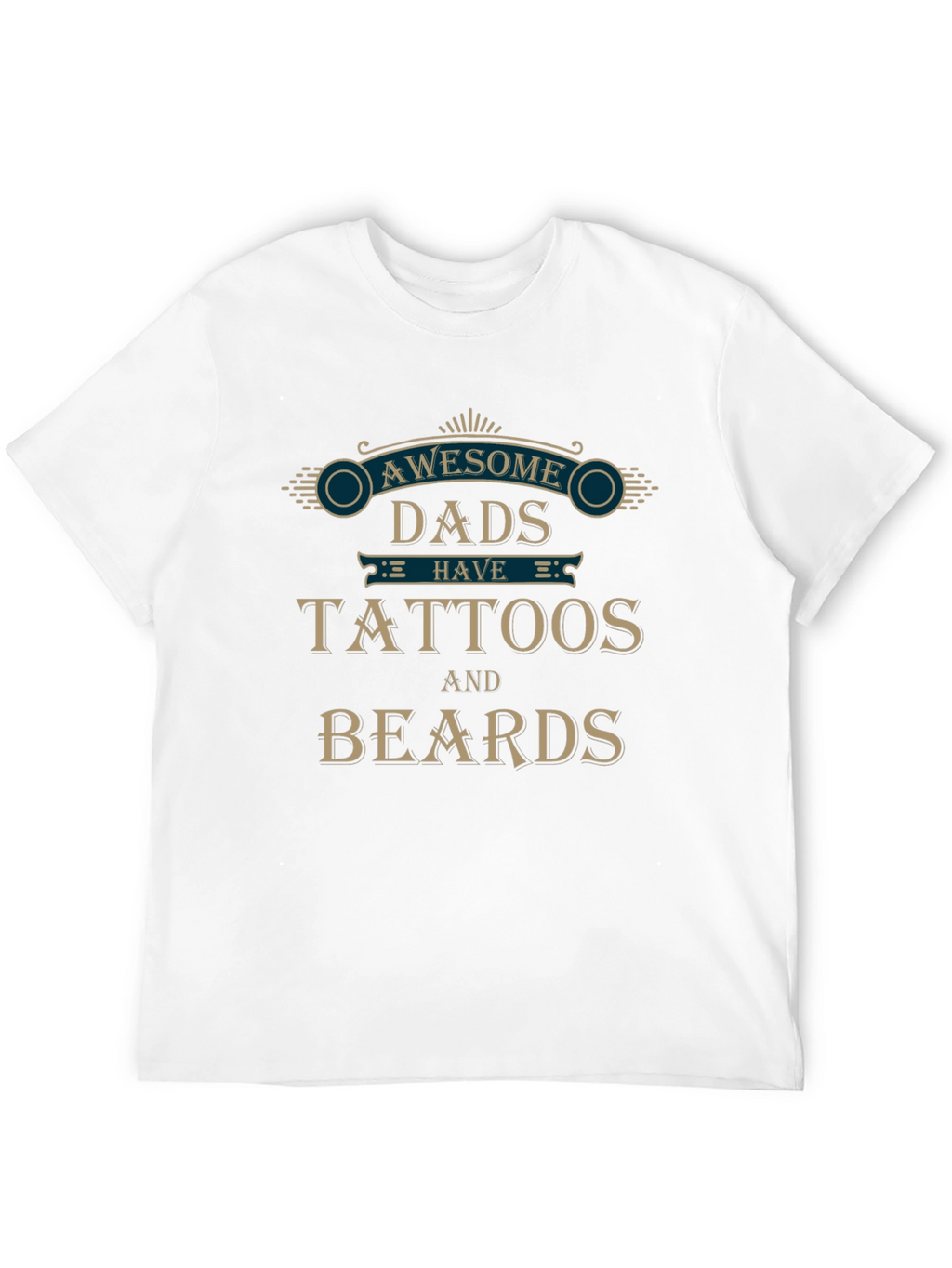 Awesome Dads Tattoos & Beards Graphic T-Shirt